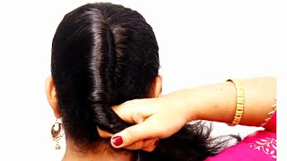 simple way to make french bun hairstyle for ladies || french roll hairstyle || easy hairstyles