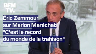 Marion Maréchal exclue de Reconquête: l'interview d'Éric Zemmour en intégralité