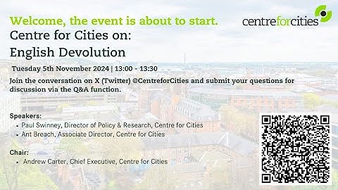 Centre for Cities on: English Devolution