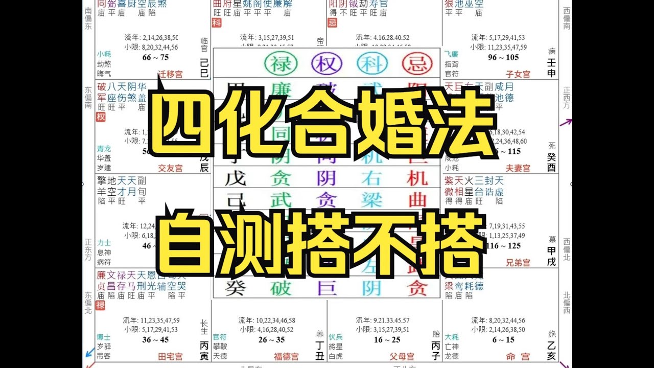 透派極奥秘伝　紫薇斗数推命合婚法 紫微斗数合婚方法之一，四化合婚法，大干货分享。 - YouTube