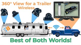 1080P Wireless Hybrid 360° Surround View Camera System for a Trailer or 5th wheel