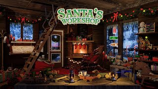 Santa's Workshop Ambience ASMR🎅🎄Blizzard sounds, Crackling Fire & Crafting Sounds Christmas Ambience screenshot 4