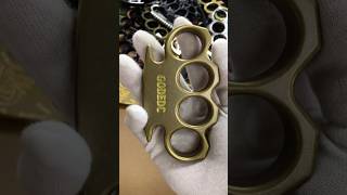 Old color style solid brass knuckle duster #knuckles #edc #brassknuckle