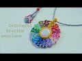Macrame necklace tutorial:  How to make macrame pendant in 14 colors|DIY Macrame necklace