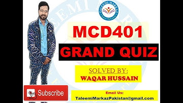 MCD401 Grand Quiz By Taleemi Markaz