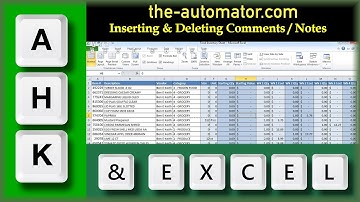 Inserting and Deleting Comments  / Notes in Excel with AutoHotkey