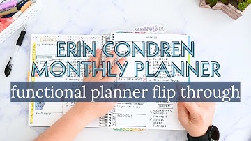Erin Condren Functional Planner Flip Through Monthly Planner and Goal Reflection Simple Minimal Week