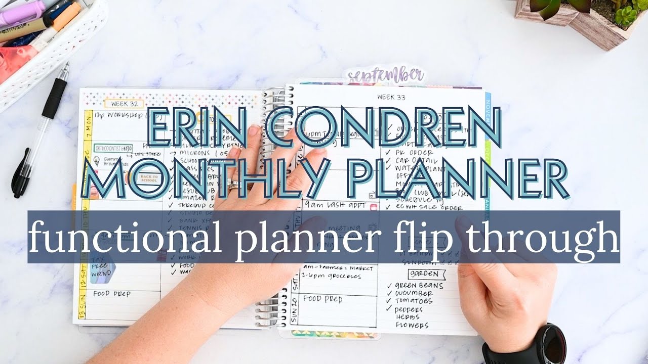 Erin Condren Functional Planner Flip Through Monthly Planner and Goal ...