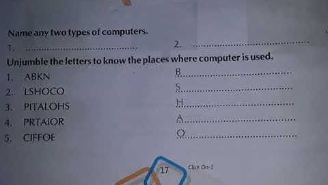 Class 1Subject Computer Chapter 2