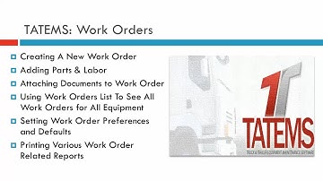 Fleet Maintenance Software TATEMS Work Orders Training And Help