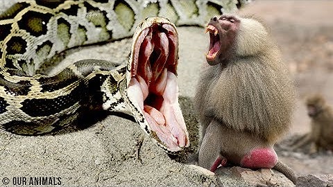 Baboons vs Python | Baboons save Impala from Leopard and Hyena | Baboons vs Leopard