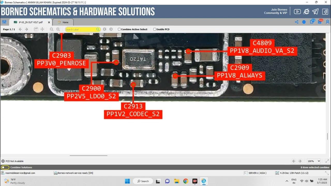 iPhone Xs-Input/Output Voltages Via Borneo Schematic Diagram #
