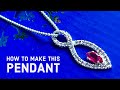 How to Make Infinity Pendant with Diamond &amp; Ruby | Diamond Setting Necklace