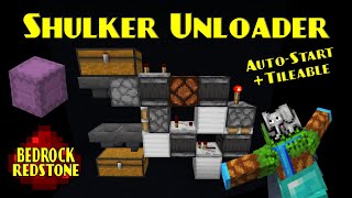 Automated Shulker Unloader Tileable | Minecraft Bedrock Redstone Tutorial | MCPE XBOX PS
