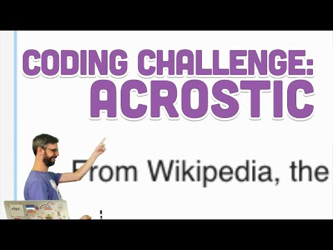 Coding Challenge #73: Acrostic
