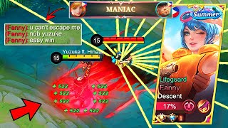 Yuzuke Vs Top 1 Supreme Fanny Trashtalker Lifesteal Hack Vs Insane Robotic Fast Hand Who Win?