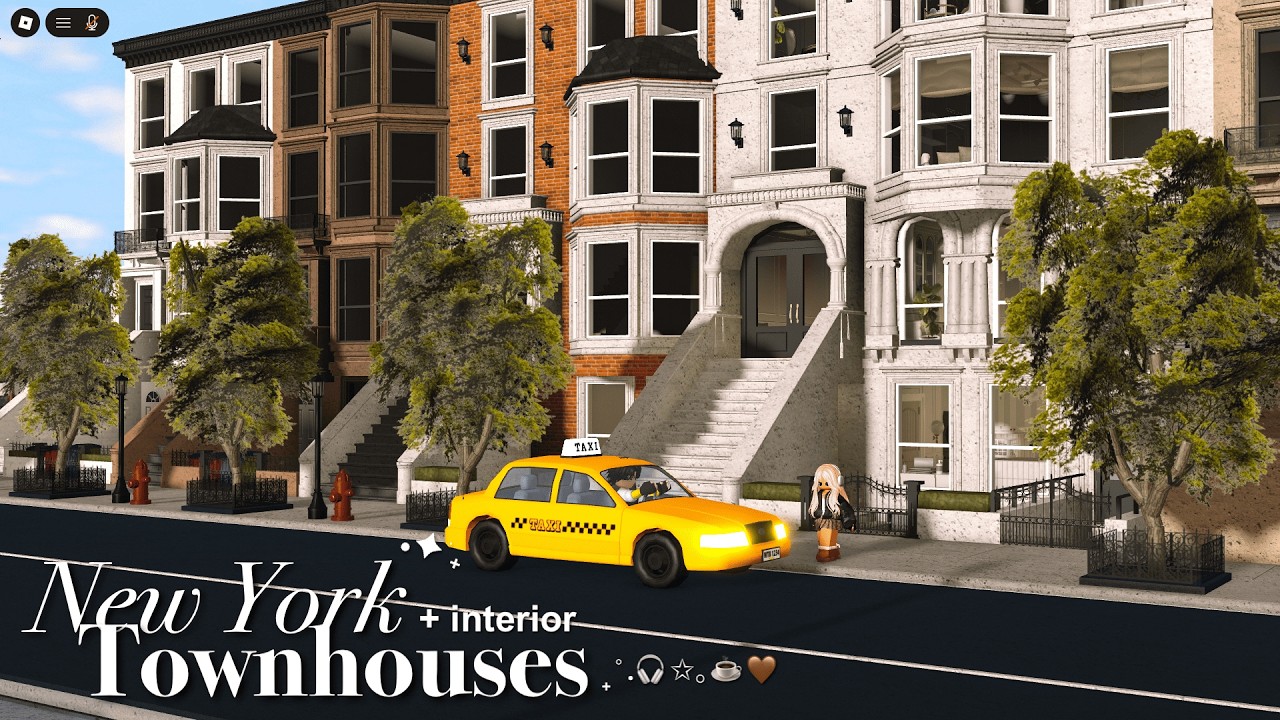 Bloxburg: NYC Townhouse + interior | Speedbuild | Part 1