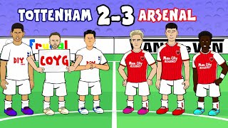 Tottenham 2-3 Arsenal Saka Havertz Hojbjerg Parody Goals Highlights