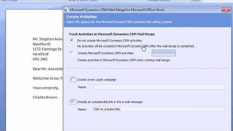 How to do a clever CRM mail merge