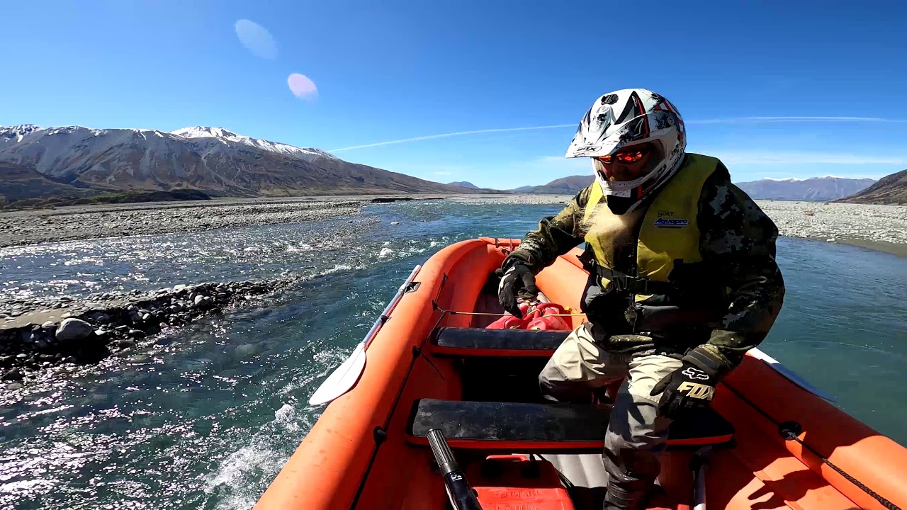 Jetboating Rangitata river in the solar 470 inflatable jetboat YouTube