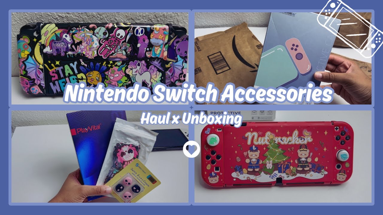 Nintendo Switch Accessories Unboxing | Geekshare + Playvital | Asmr Unboxing + Setup | Sticker DIY