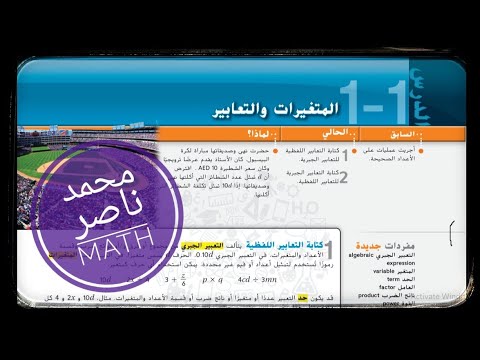 درس 1 1 المتغيرات و التعابير Variables And Expression صف تاسع