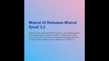Mistral Small 3.2 #artificialintelligence #technology #science
