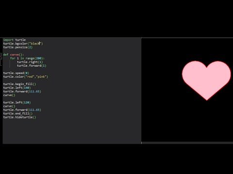 Create Heart Symbol Using Python Turtle