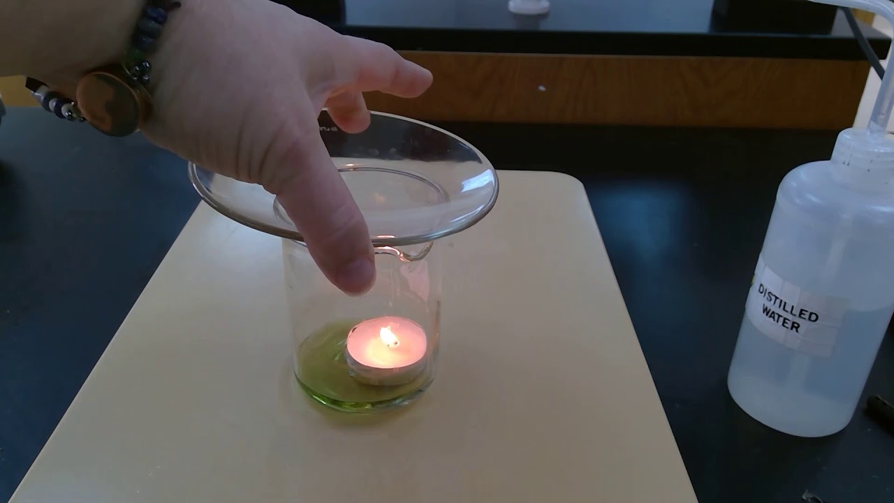 Burning a candle in the presence of universal indicator