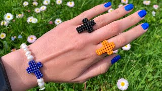 Объёмный крестик из бисера | nbeads.com tutorial