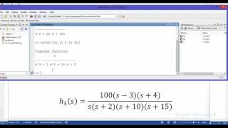 Transfer function using Matlab