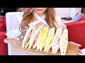 セブンイレブンっぽい【サンドイッチ】を頭の悪い服装で自作する女｜vlog