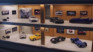 A modern display / mini man cave for my 1:18 scale collectable diecast cars. Designed by Paris Renfroe.