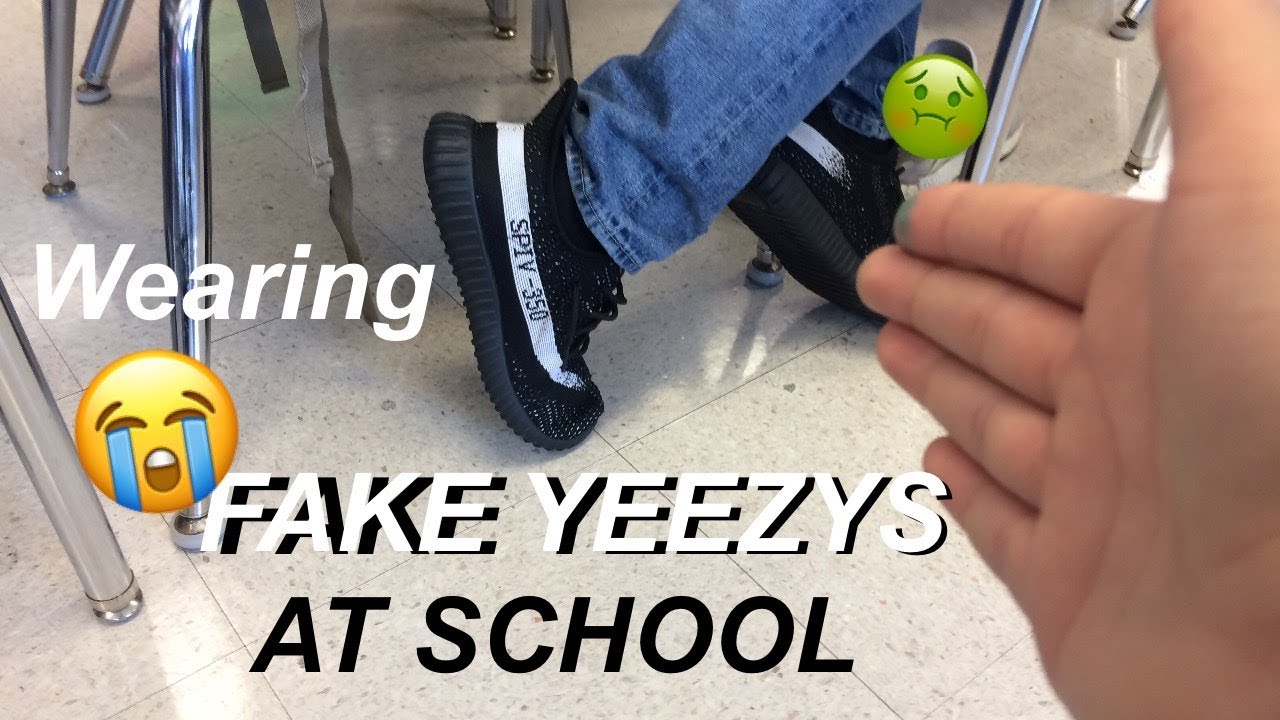 wearing fake yeezys