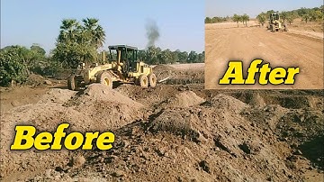 Full Processing Moter Grader Operator technique Cutting And Spreading Build New Road Manjeet Grader