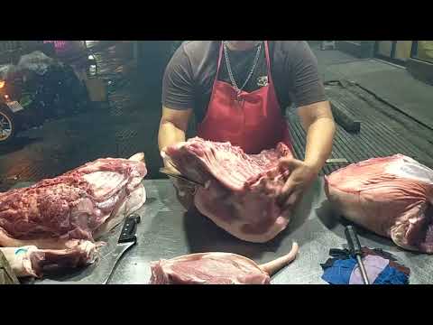Satisfying pig pork DEBONING half pig 🐖🐖🐖 #satisfying #pork #deboning 9/3/26