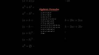 Algebraic Formulas ➡️ #math#shorts#shortsfeed#eduction#mindset