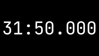 Countdown timer 31 minutes, 50 seconds [31:50.000] - White on black with milliseconds