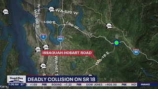 State Route 18 closed Monday night, because of a deadly car crash | FOX 13 Seattle