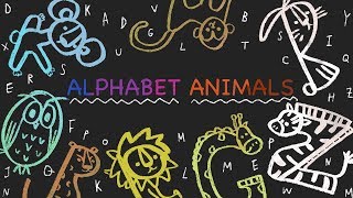 How To Draw Animals With Alphabet A-Z - step by step tutorial for kids