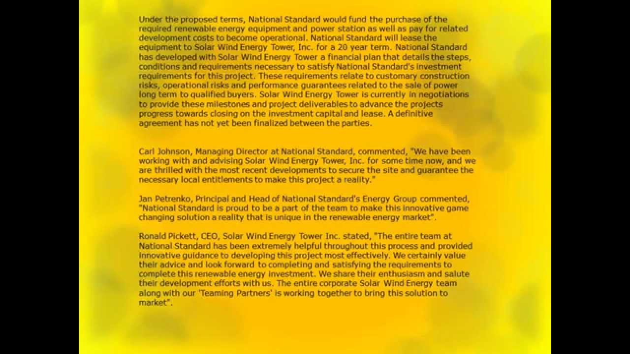 Solar Wind Energy Tower, Inc YouTube