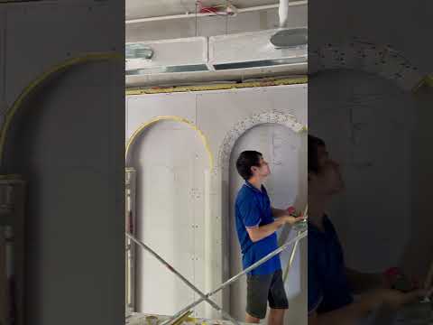 Video THI CÔNG: 👉 Vách thạch cao tạo vòm.              #interiordesign - youtube