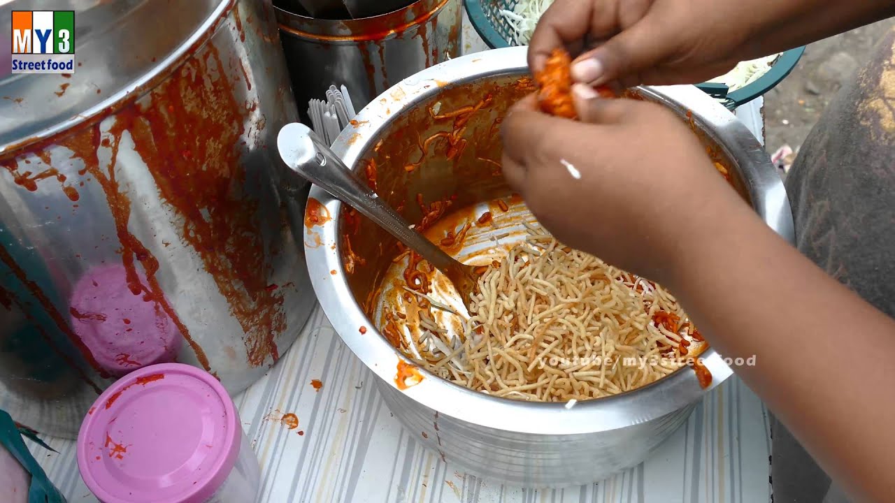 Schetzwan bhel -  VASI STATION ROAD - MUMBAI STREET FOOD - 4K VIDEO street food