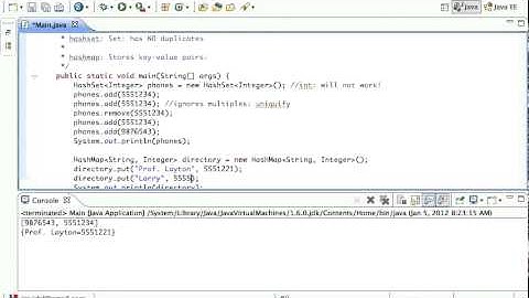 Java HashSet HashMap Demonstration Tutorial