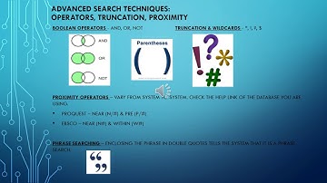 Advanced Search Techniques: Operators, Truncation, Proximity