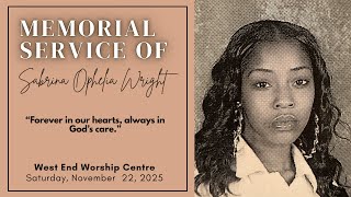 Celebration of Life service | Sabrina Wright