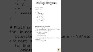 Smiley Face in Python 🐍 | Easy Print Pattern Program for Beginners #Shorts #Python #Coding