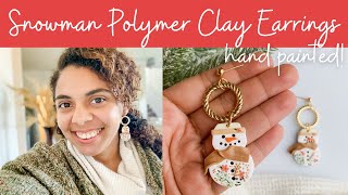 HOW TO MAKE POLYMER CLAY EARRINGS | CHRISTMAS POLYMER CLAY EARRINGS | HOW TO PAINT POLYMER CLAY