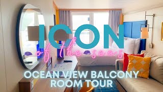 ICON OF THE SEAS Ocean View Balcony Room 8556 Tour | ValZenDen