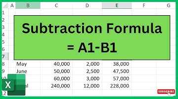 Subtraction Formula in Excel || Subtraction Formula || How to Subtract in Excel || Urdu / Hindi